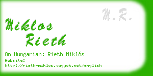 miklos rieth business card